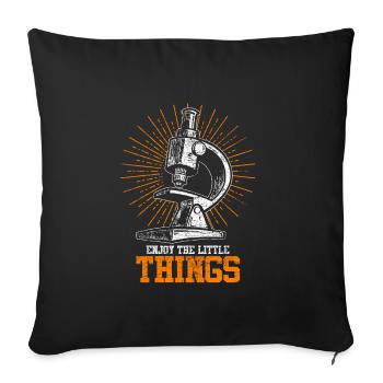 Biology microscope - Sofa pillowcase 17,3'' x 17,3'' (45 x 45 cm) - black - Front