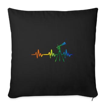Battement de coeur d'astronomie - Housse de coussin décorative 45 x 45 cm - noir - Devant