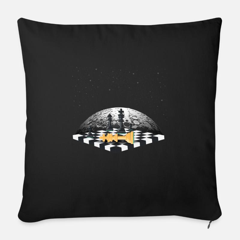 Échiquier - Housse de coussin décorative 45 x 45 cm - noir