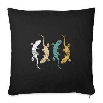 Geckos Reptilen - Sofakissenbezug 45 x 45 cm - Schwarz - Vorne