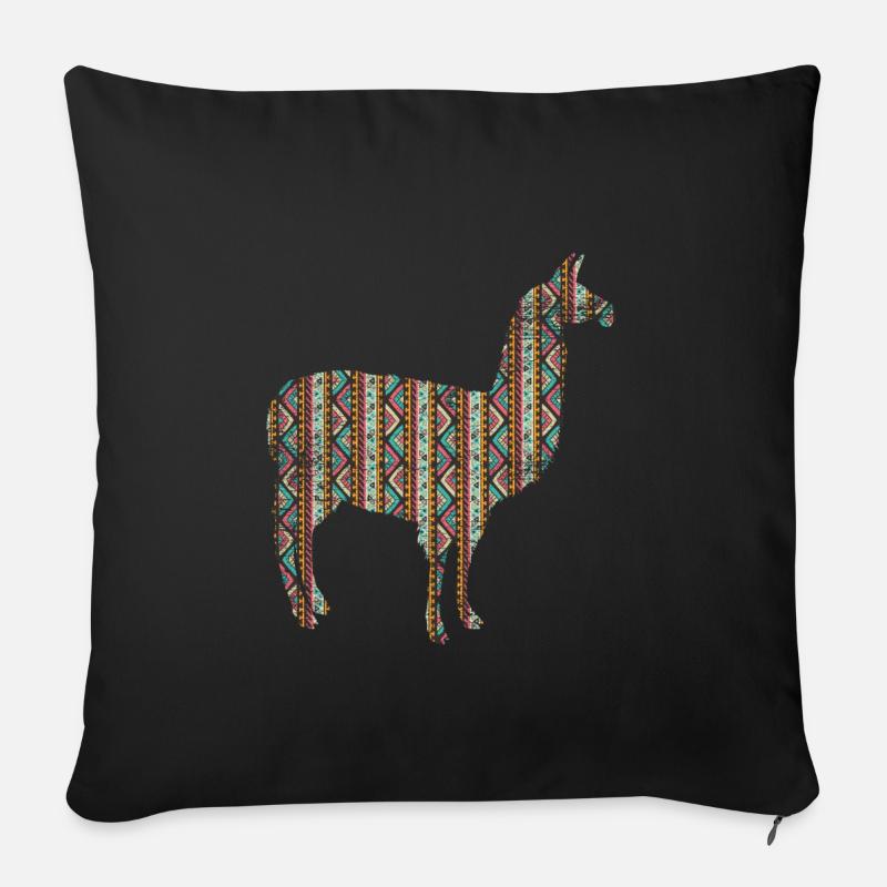 Lama - Sofakissenbezug 45 x 45 cm - Schwarz