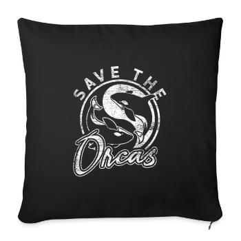 Orca animal welfare - Sofa pillowcase 17,3'' x 17,3'' (45 x 45 cm) - black - Front