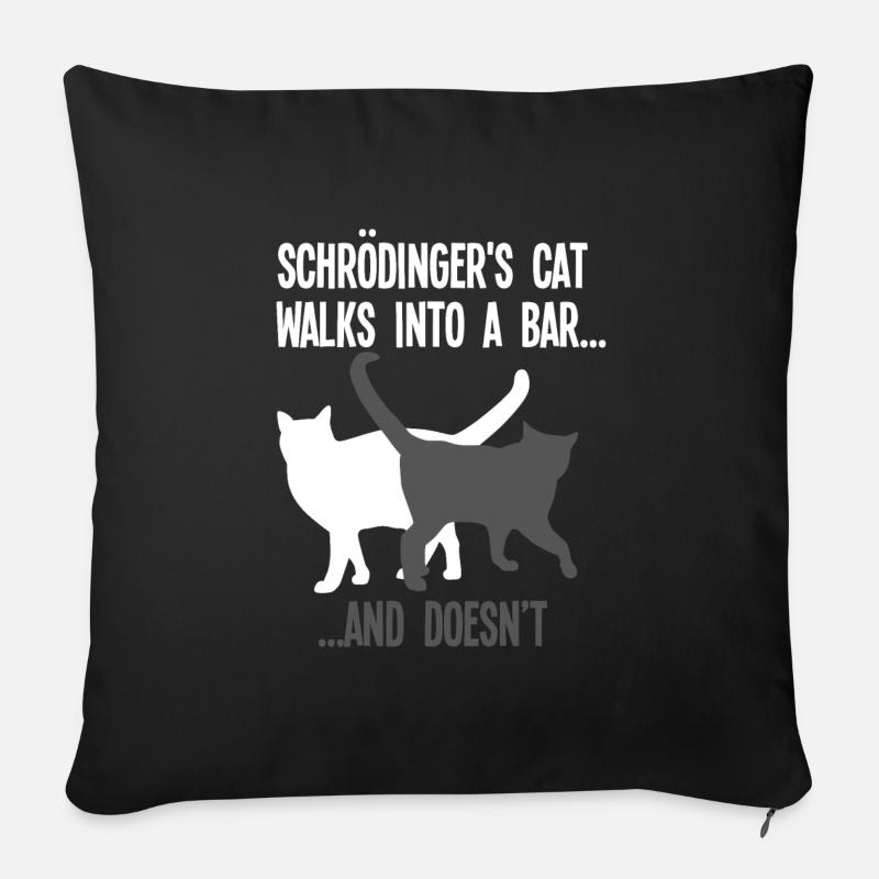 Physique Chat de Schrödinger - Housse de coussin décorative 45 x 45 cm - noir