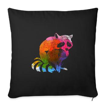 racoon - Sofa pillowcase 17,3'' x 17,3'' (45 x 45 cm) - black - Front