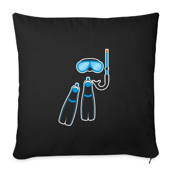 Snorkeling Equipment - Sofa pillowcase 17,3'' x 17,3'' (45 x 45 cm) - black - Front