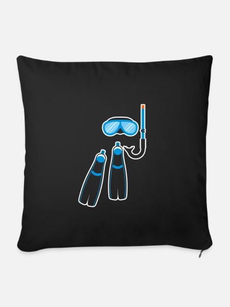Schnorcheln Equipment - Sofakissenbezug 45 x 45 cm - Schwarz