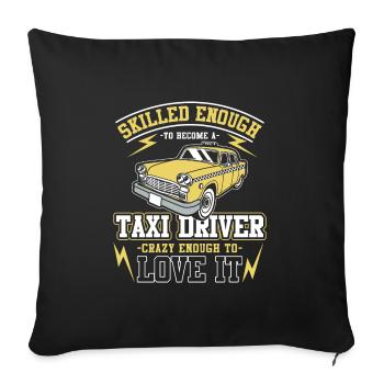 Taxi driver skills - Sofa pillowcase 17,3'' x 17,3'' (45 x 45 cm) - black - Front