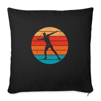 Lancer du javelot - Housse de coussin décorative 45 x 45 cm - noir - Devant
