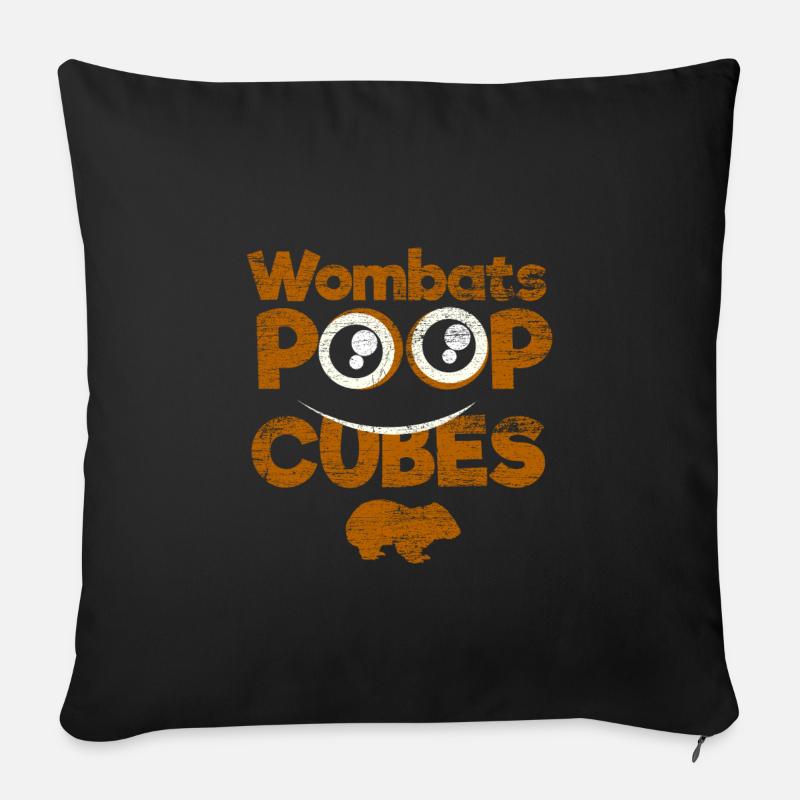 Wombat Kot - Sofakissenbezug 45 x 45 cm - Schwarz