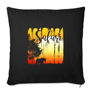 Rhino Africa - Housse de coussin décorative 45 x 45 cm - noir - Devant