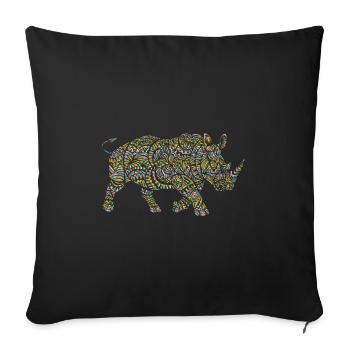 Rhino culture - Sofa pillowcase 17,3'' x 17,3'' (45 x 45 cm) - black - Front