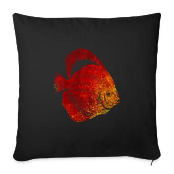 Fish - Sofa pillowcase 17,3'' x 17,3'' (45 x 45 cm) - black - Front