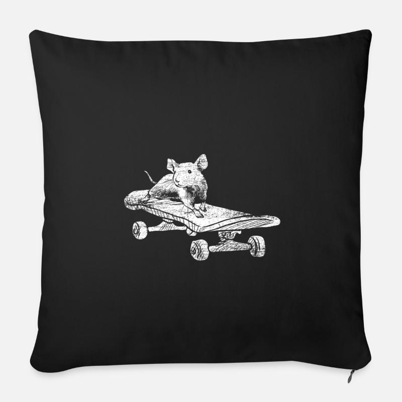 Maus Skater - Sofakissenbezug 45 x 45 cm - Schwarz