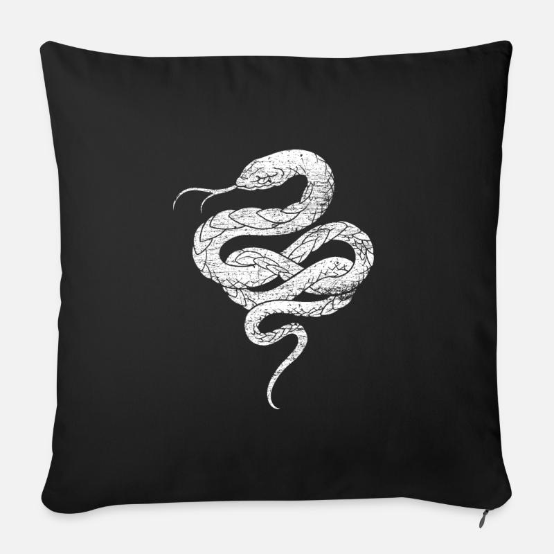 Serpent Langue de serpent Peau de serpent - Housse de coussin décorative 45 x 45 cm - noir
