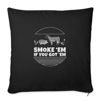 Mangeur de viande barbecue - Housse de coussin décorative 45 x 45 cm - noir - Devant