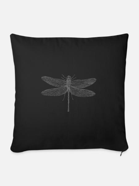 Libellen - Sofakissenbezug 45 x 45 cm - Schwarz