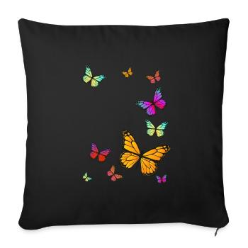 Butterflies wings - Sofa pillowcase 17,3'' x 17,3'' (45 x 45 cm) - black - Front