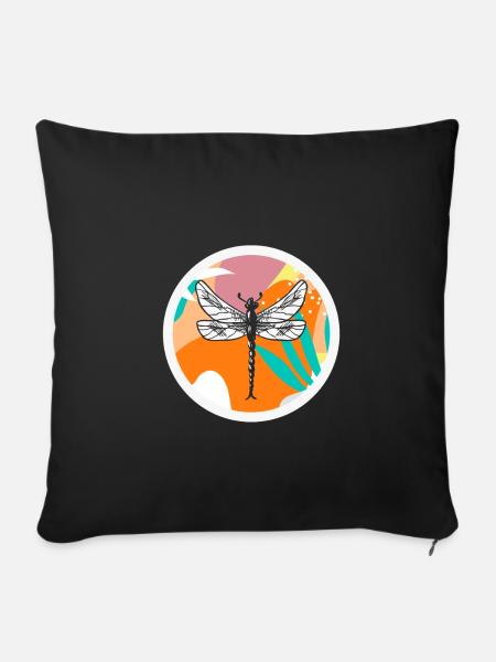 Libelle Tierliebhaber - Sofakissenbezug 45 x 45 cm - Schwarz