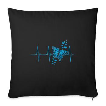 Butterfly heartbeat - Sofa pillowcase 17,3'' x 17,3'' (45 x 45 cm) - black - Front