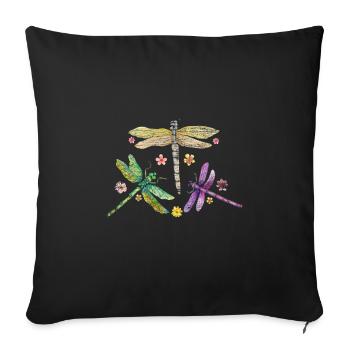 Dragonfly robber - Sofa pillowcase 17,3'' x 17,3'' (45 x 45 cm) - black - Front