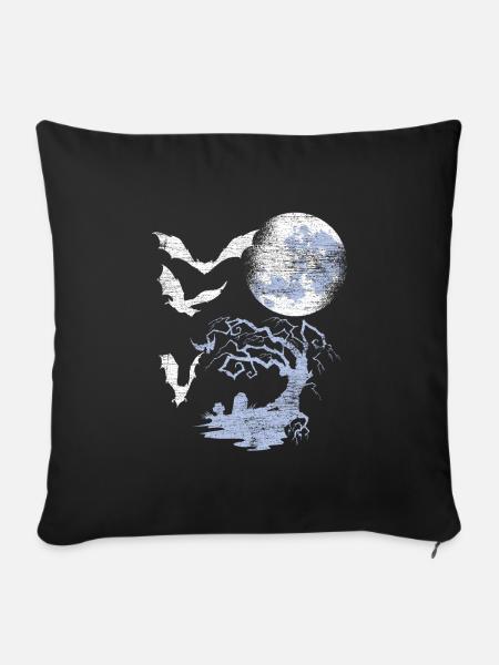 Fledermaus Mond - Sofakissenbezug 45 x 45 cm - Schwarz