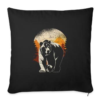Bear brown bear forest - Sofa pillowcase 17,3'' x 17,3'' (45 x 45 cm) - black - Front