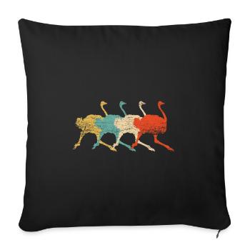 Ostrich - Sofa pillowcase 17,3'' x 17,3'' (45 x 45 cm) - black - Front