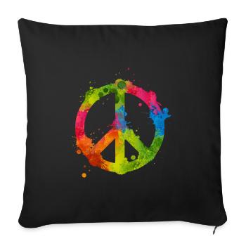 Symbole de paix - Housse de coussin décorative 45 x 45 cm - noir - Devant