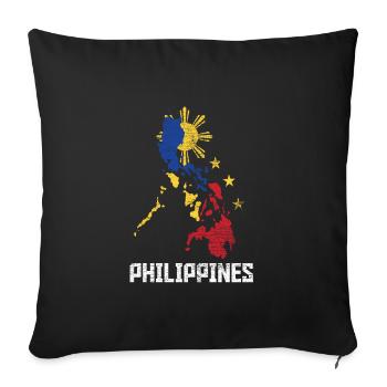 Philippines Southeast Asia - Sofa pillowcase 17,3'' x 17,3'' (45 x 45 cm) - black - Front