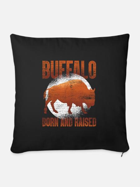 Büffel - Sofakissenbezug 45 x 45 cm - Schwarz