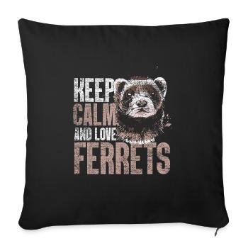 Furet stress - Housse de coussin décorative 45 x 45 cm - noir - Devant