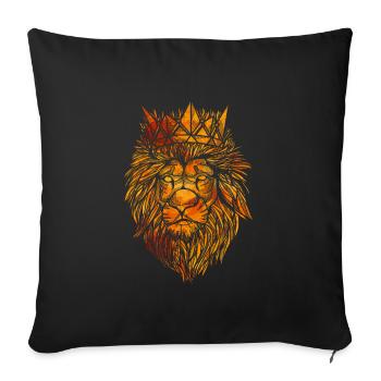 Lion crown - Sofa pillowcase 17,3'' x 17,3'' (45 x 45 cm) - black - Front