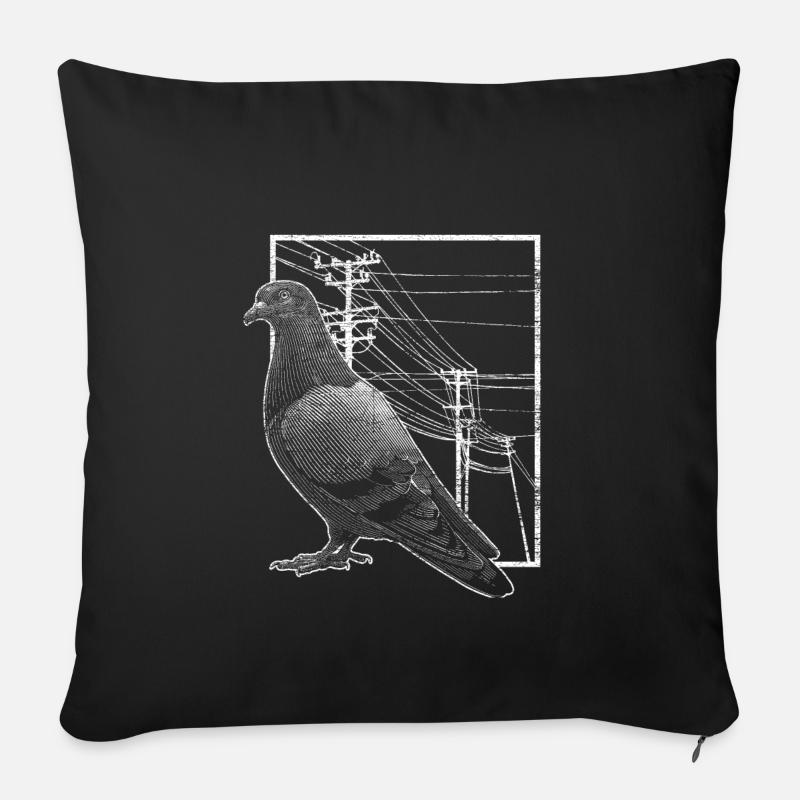 Taube - Sofakissenbezug 45 x 45 cm - Schwarz