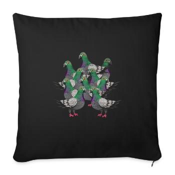 Pigeons - Housse de coussin décorative 45 x 45 cm - noir - Devant