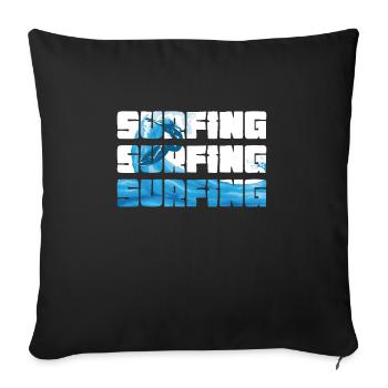 Surfing Sport - Sofa pillowcase 17,3'' x 17,3'' (45 x 45 cm) - black - Front