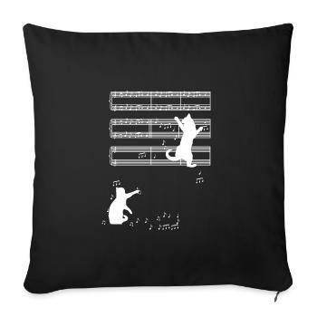 Musique de chat - Housse de coussin décorative 45 x 45 cm - noir - Devant