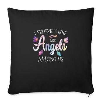 Ange ange gardien - Housse de coussin décorative 45 x 45 cm - noir - Devant