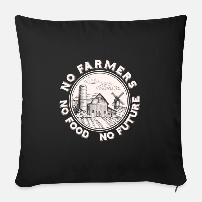 Farmer agriculture - Sofa pillowcase 17,3'' x 17,3'' (45 x 45 cm) - black