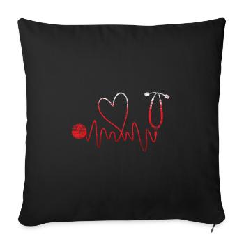 Doctor heart pulse - Sofa pillowcase 17,3'' x 17,3'' (45 x 45 cm) - black - Front