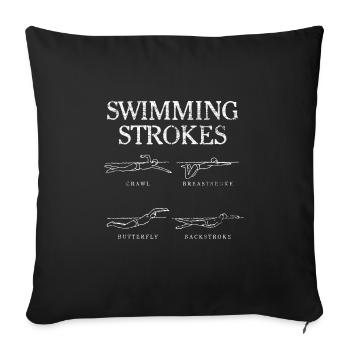 swim - Sofa pillowcase 17,3'' x 17,3'' (45 x 45 cm) - black - Front