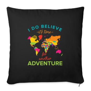 Voyage d'aventure - Housse de coussin décorative 45 x 45 cm - noir - Devant