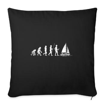 Evolution de la voile - Housse de coussin décorative 45 x 45 cm - noir - Devant