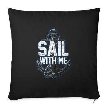 Segeln Erfahrung - Sofakissenbezug 45 x 45 cm - Schwarz - Vorne