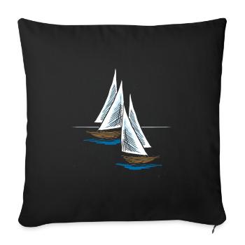 Sailing ship - Sofa pillowcase 17,3'' x 17,3'' (45 x 45 cm) - black - Front