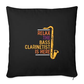 Clarinette basse - Housse de coussin décorative 45 x 45 cm - noir - Devant