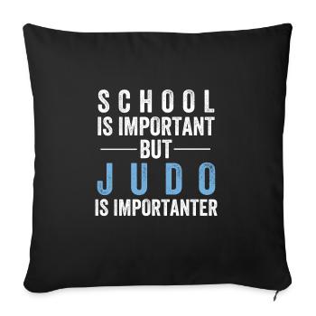 judo - Housse de coussin décorative 45 x 45 cm - noir - Devant