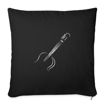 Guitar musical instrument - Sofa pillowcase 17,3'' x 17,3'' (45 x 45 cm) - black - Front