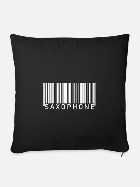 Saxophon - Sofakissenbezug 45 x 45 cm - Schwarz