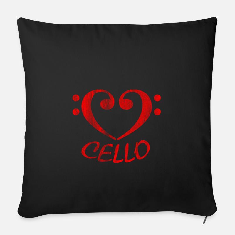 Cello Leidenschaft - Sofakissenbezug 45 x 45 cm - Schwarz