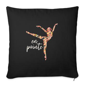 Ballet dancer - Sofa pillowcase 17,3'' x 17,3'' (45 x 45 cm) - black - Front